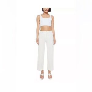 NWT MOTHER The Rambler Zip Ankle Jeans in Cream Puff